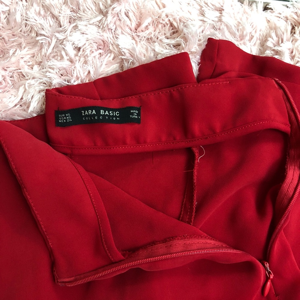 Bright Red High waisted Flair Pants